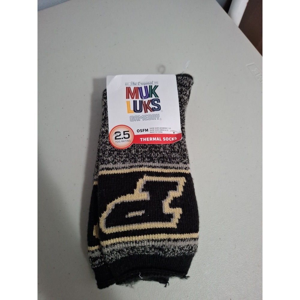 Muk Luks Gameday Purdue Boilermakers Thermal Socks, Heat Retain. 2.5 Tog Rtg
